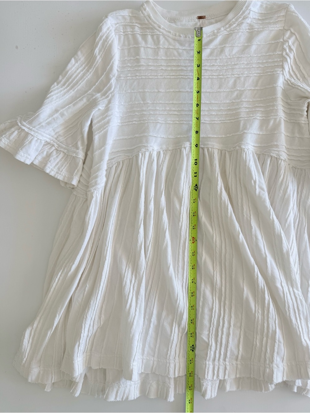 Free People Take A Spin textured babydoll tunic mini dress Ruffled flowy - Picture 12 of 13